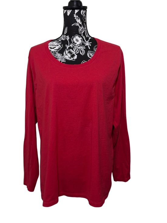 Hanes Tops - Hanes Women's Long-Sleeve Crewneck Top - Red